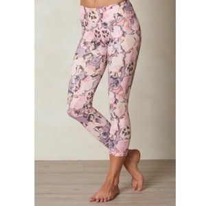 prAna Roxanne pink tulip Leggings floral New Med